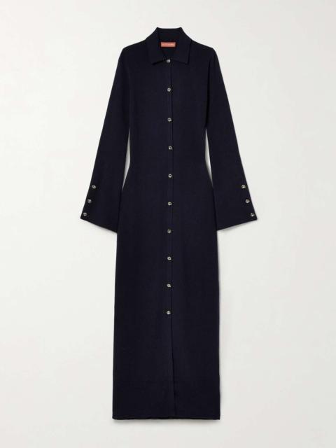 Leopold wool-blend maxi shirt dress