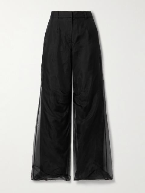 CHRISTOPHER ESBER Iconica Duo Layered Silk-organza And Wool-twill Wide-leg Pants