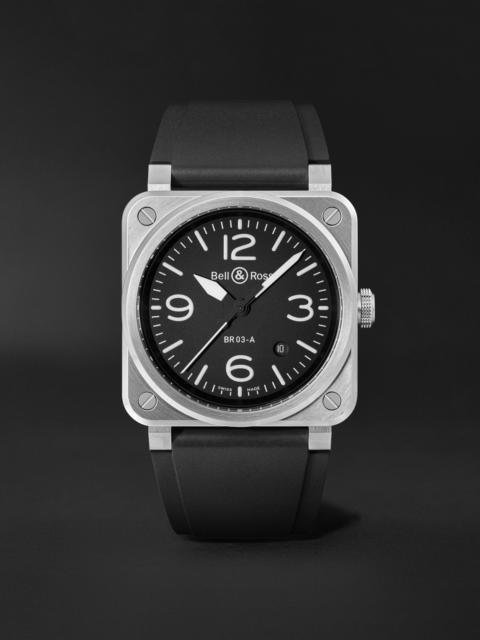 Bell & Ross BR 03 Automatic Stainless Steel Watch, Ref. BR03A-BL-ST/SRB