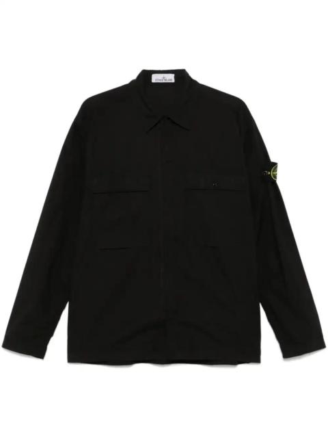 Compass-badge shirt jacket