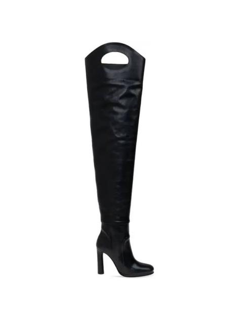 Women's Leather Long Boots Black