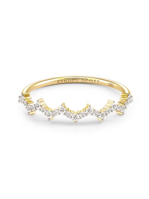 KENDRA SCOTT 0.2 ct Finley 14k Yellow Gold Band Ring in White Diamond