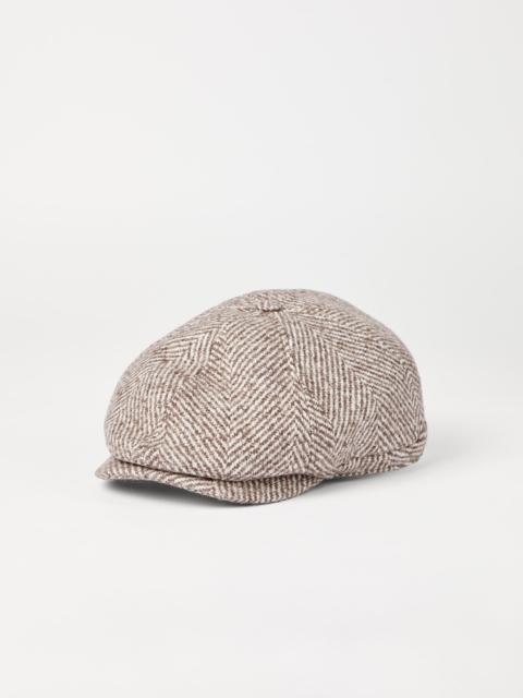 Brunello Cucinelli Wool and alpaca chevron flat cap