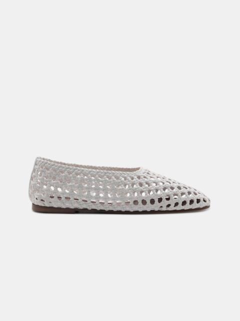 Emme Parsons HIGH THROAT BALLERINA IN OPTIC WHITE WOVEN
