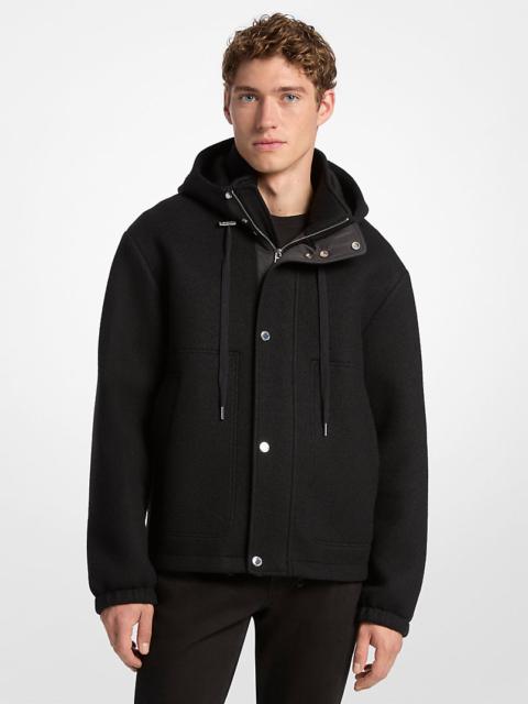 MICHAEL KORS Wool Blend Hooded Jacket