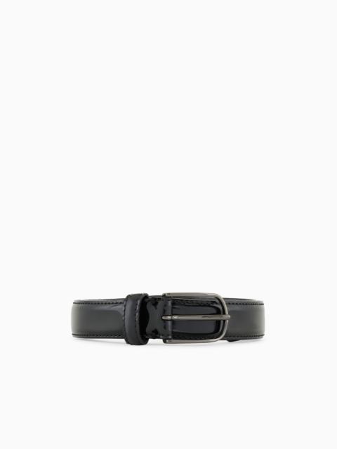 Patent leather belt