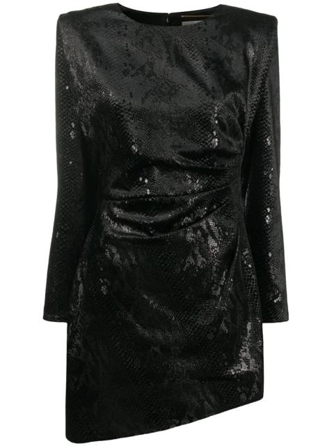 SAINT LAURENT silk snakeskin-effect mini dress