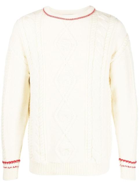 cable-knit wool jumper