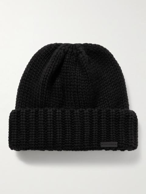 SAINT LAURENT Logo-Appliquéd Ribbed Cashmere Beanie
