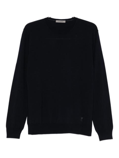 CORNELIANI crew-neck logo-detail sweater