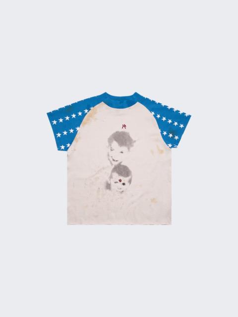 Enfants Riches Déprimés Down Sydrome Aleph Raglan Tee White And Blue