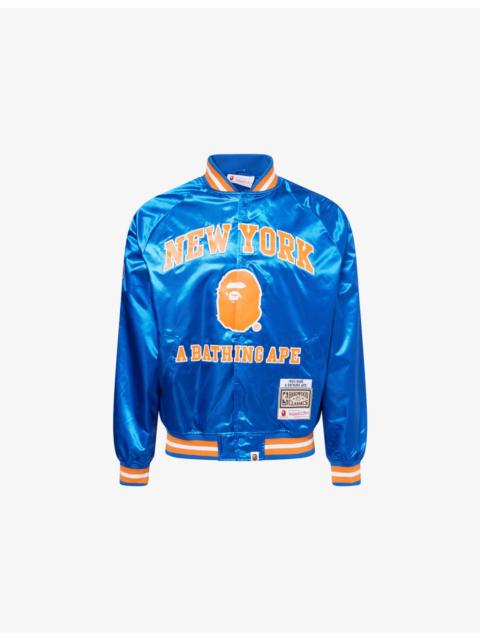 A BATHING APE® NBA Kicks Logo-Embroidered Satin Jacket