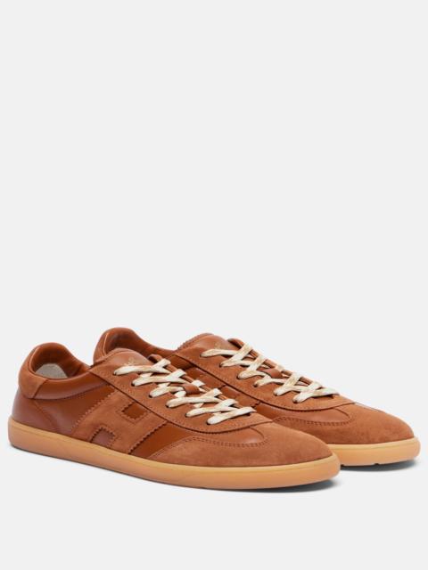 HOGAN Cool suede-trimmed leather sneakers