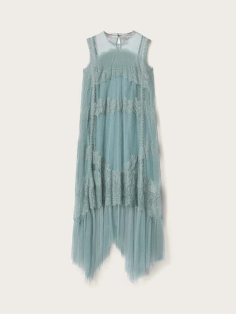 ALLSAINTS CLARA MESH MIDI DRESS