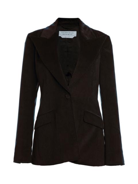 GABRIELA HEARST Leiva Blazer in Chocolate Cashmere Corduroy