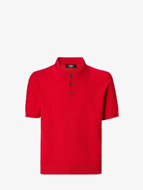 FENDI Polo shirt Red cotton and viscose tricot polo shirt