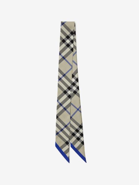 Skinny Check Silk Scarf