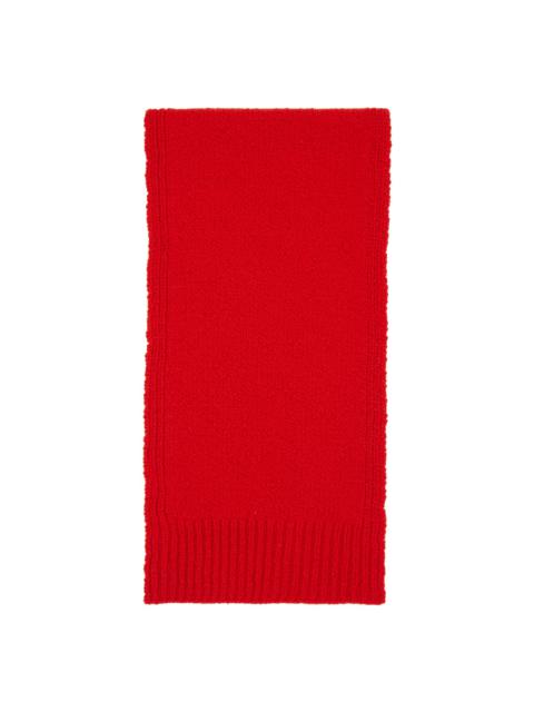 Jil Sander Orange Logo Patch Scarf