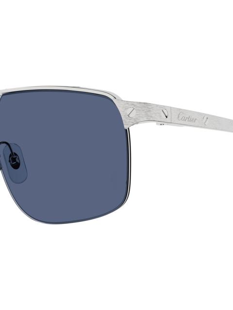 Cartier Men's Santos Evolution 60MM Platinum-Plated Navigator Sunglasses - Silver