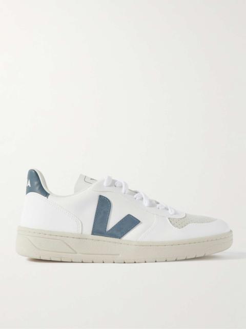 V-10 Rubber-Trimmed Leather and Suede Sneakers