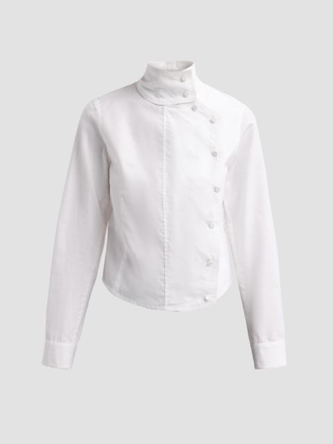 R13 Women's Asymmetrical Front Cotton Shirt - White