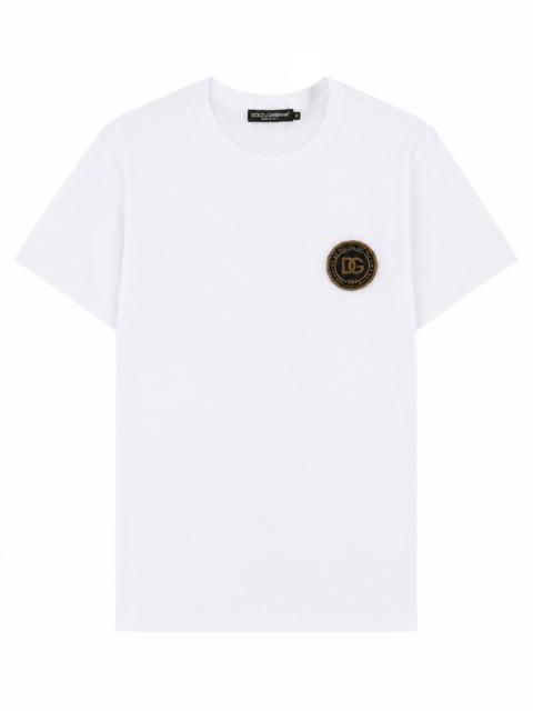 Dolce & Gabbana T-SHIRT IN COTONE CON PATCH LOGO