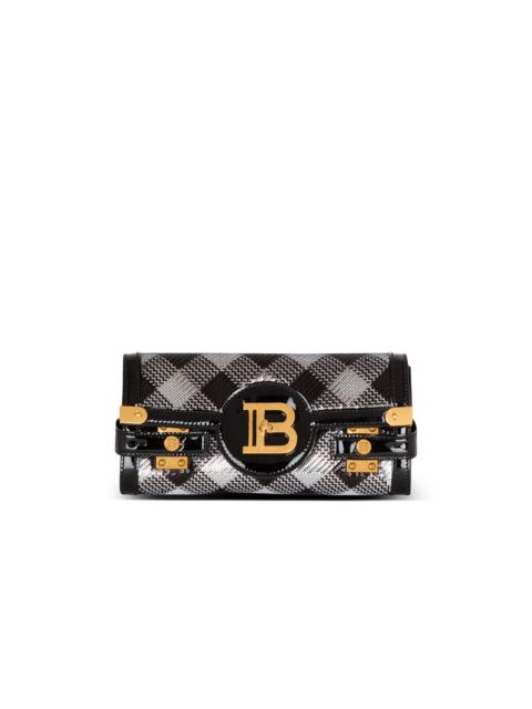 Balmain B-Buzz Pouch 23 with gingham sequins and patent leather