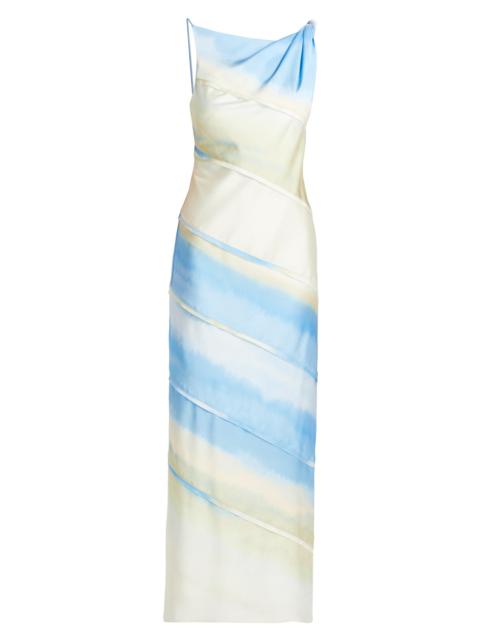 SIGNIFICANT OTHER Women's Kahlo Satin Column Gown - Vista Stripe