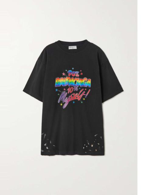 BALENCIAGA 90/10 oversized painted printed organic cotton-jersey T-shirt