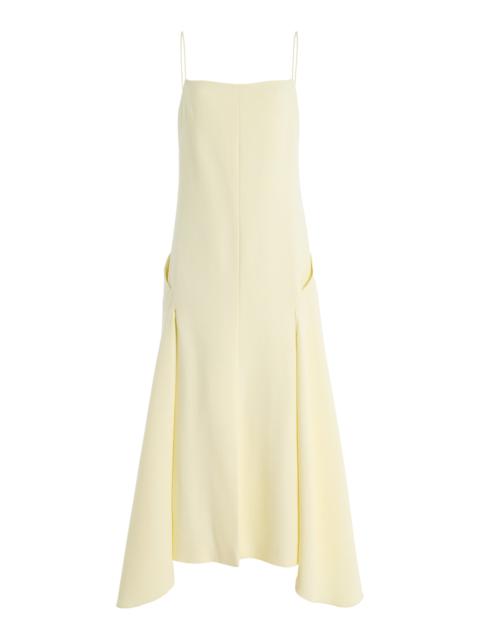 BRANDON MAXWELL The Darby Crepe Midi Dress yellow
