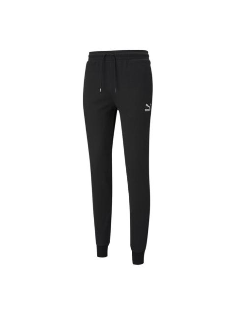 PUMA Classics Athleisure Casual Sports Breathable Lacing Long Pants Black 531375-01