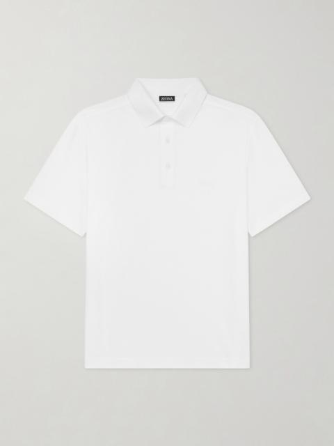 ZEGNA Knitted Cotton-Piqué Polo Shirt