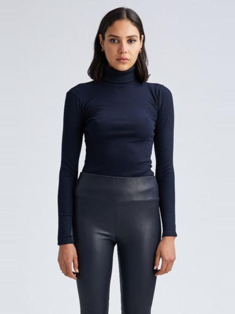 SPRWMN NAVY RIB LONG SLEEVE TURTLENECK