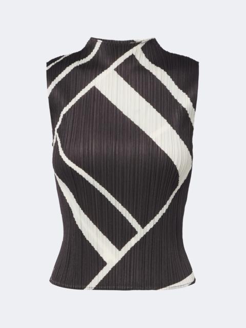 Pleats Please Issey Miyake Fold Line pleated printed top