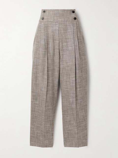 Loro Piana Pleated Wool-blend Tapered Pants