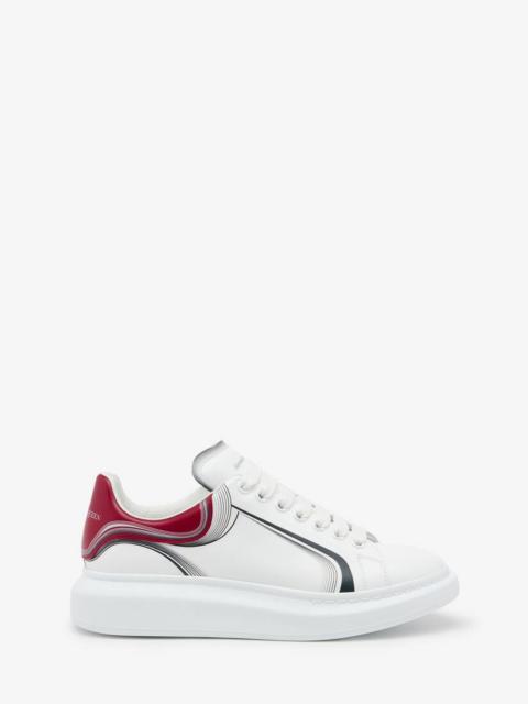 Alexander McQueen Men's Oversized Sneaker in White/garnet