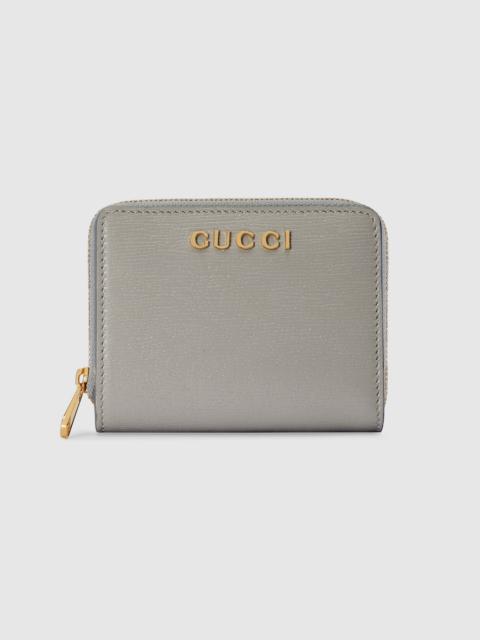 Mini wallet with Gucci script