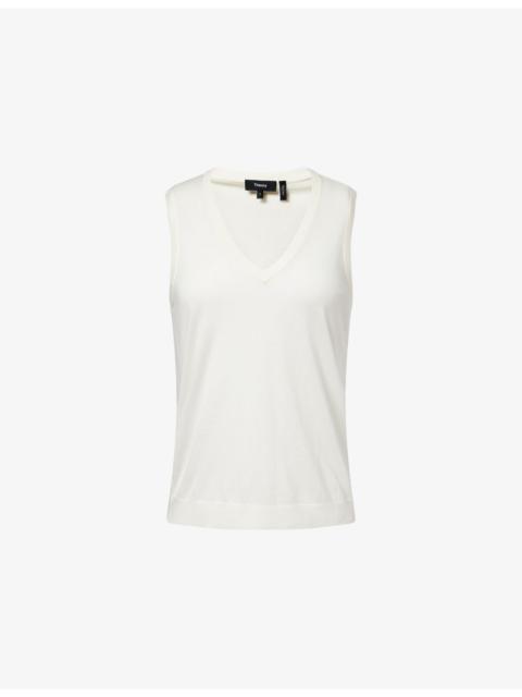 Theory Slim V-Neck Merino Wool Tank Top