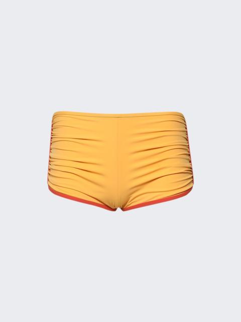 CHRISTOPHER ESBER Oasis Ruched Swim Boyshort Valencia And Carnelian