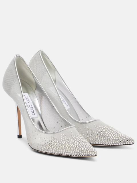 JIMMY CHOO Love 100 crystal-embellished pumps