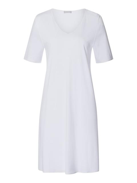 HANRO Cotton Silk V-Neck Cotton Nightgown