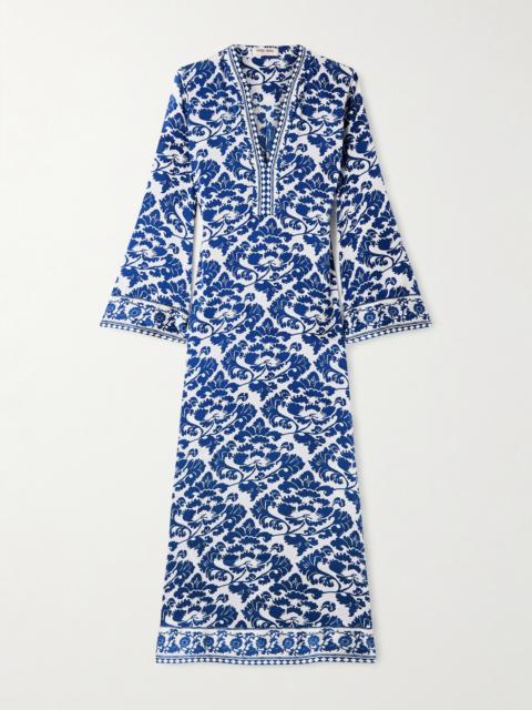 EMPORIO SIRENUSE Jenna Printed Silk-voile Kaftan