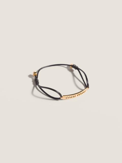 Miu Miu Metal and cord bracelet