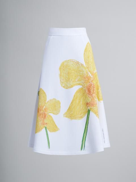 Marni ORCHIDS PRINT COTTON SWEATSHIRT SKIRT