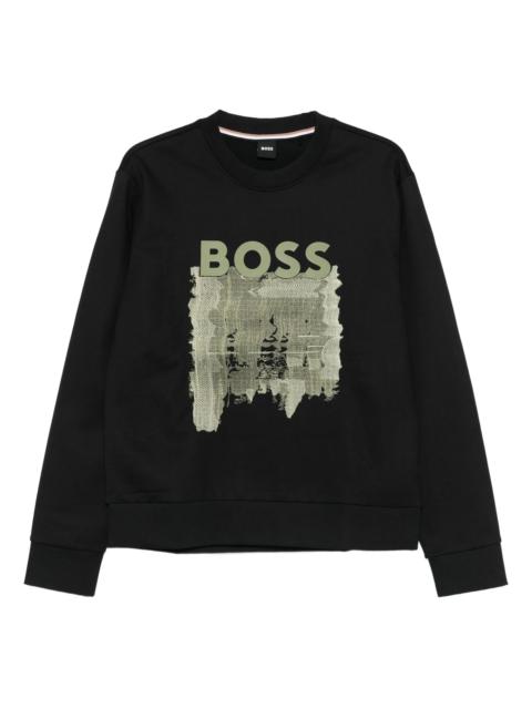 BOSS logo-print 코튼 스웨터