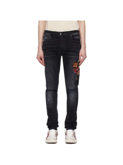 AMIRI Black Vintage Patch Skinny Jeans