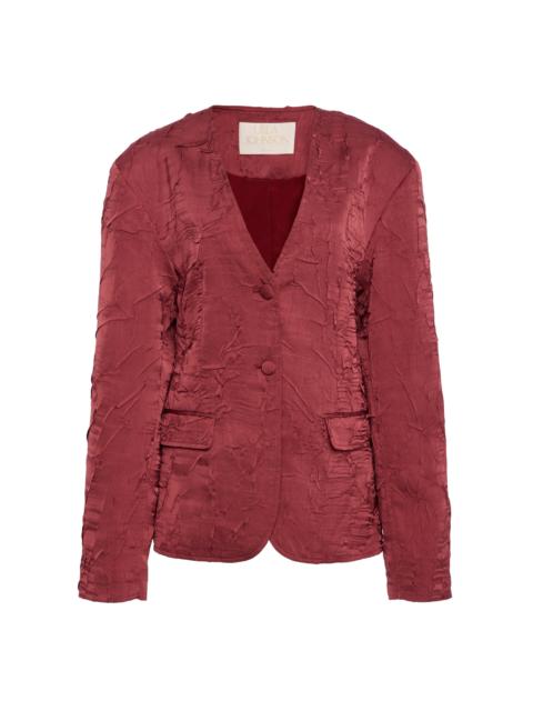 ULLA JOHNSON Otto Crinkled Blazer burgundy
