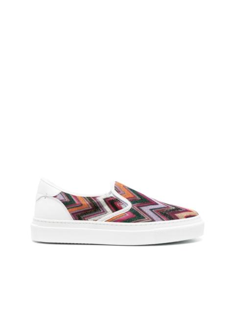 Missoni zigzag-pattern lurex-detail sneakers