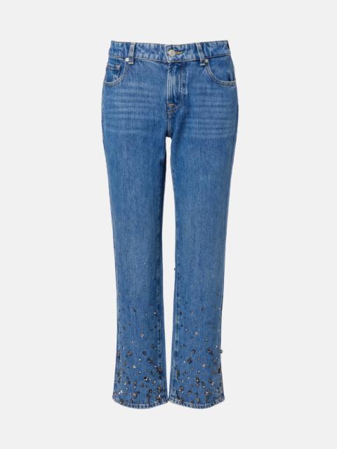 7 For All Mankind Calie embellished cropped straight jeans