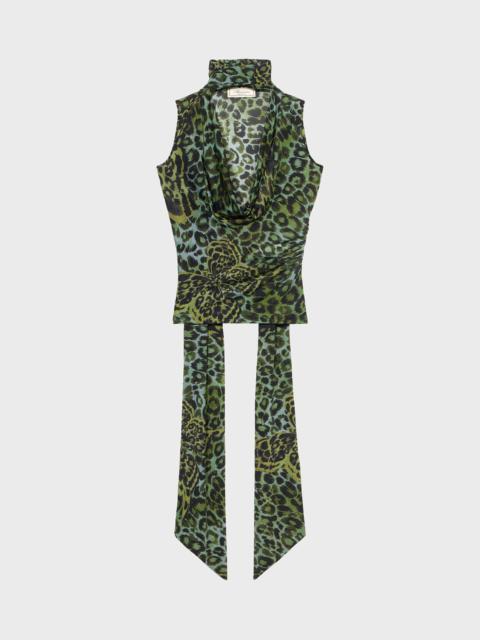 Blumarine PRINTED JERSEY TOP WITH SCARF